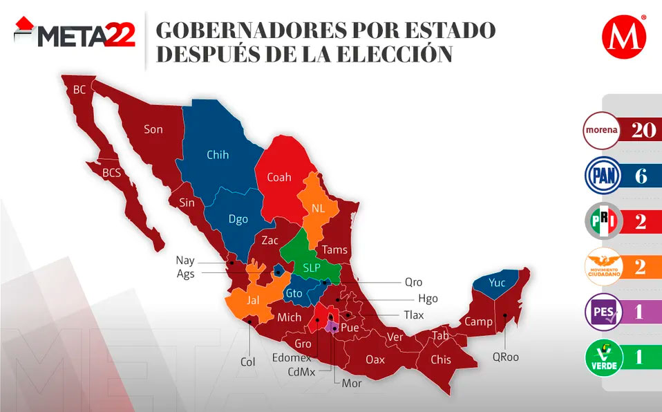 Mapa electoral México 2022